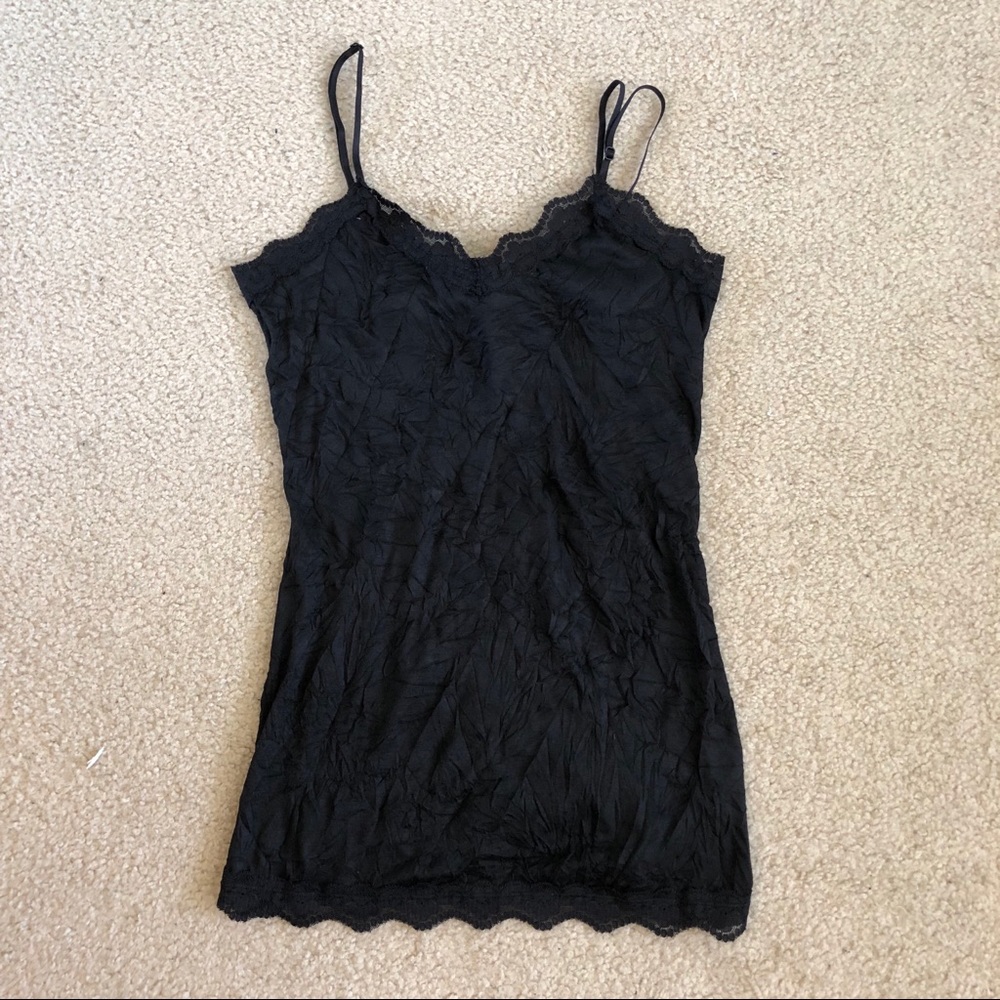 Lace tank top adjustable spaghetti straps
